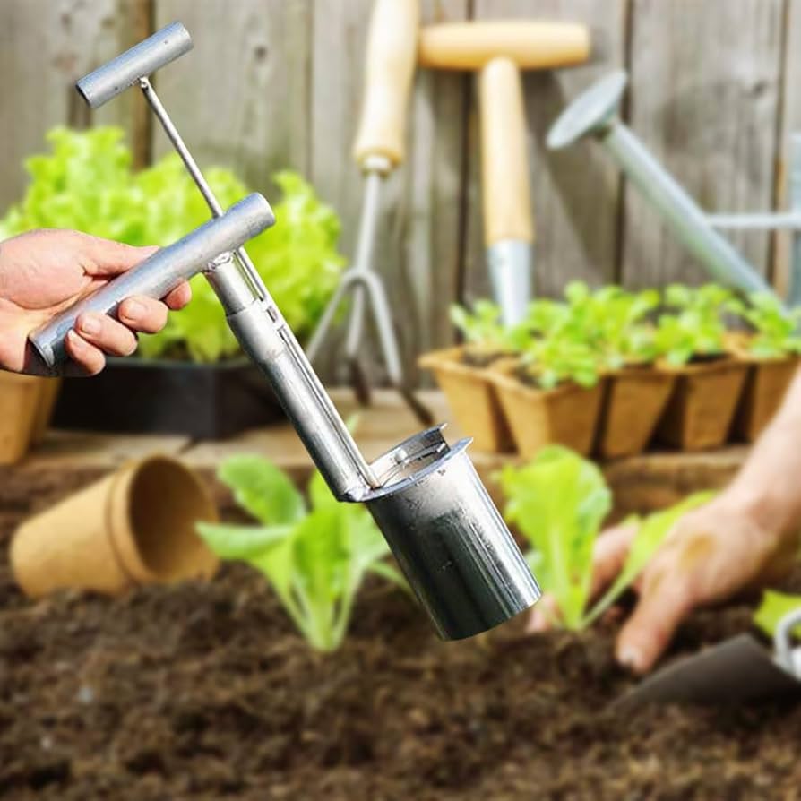 Plant and Fruit Tree Seedling Transplanter | Bulb Planter Tool – Stainless Steel