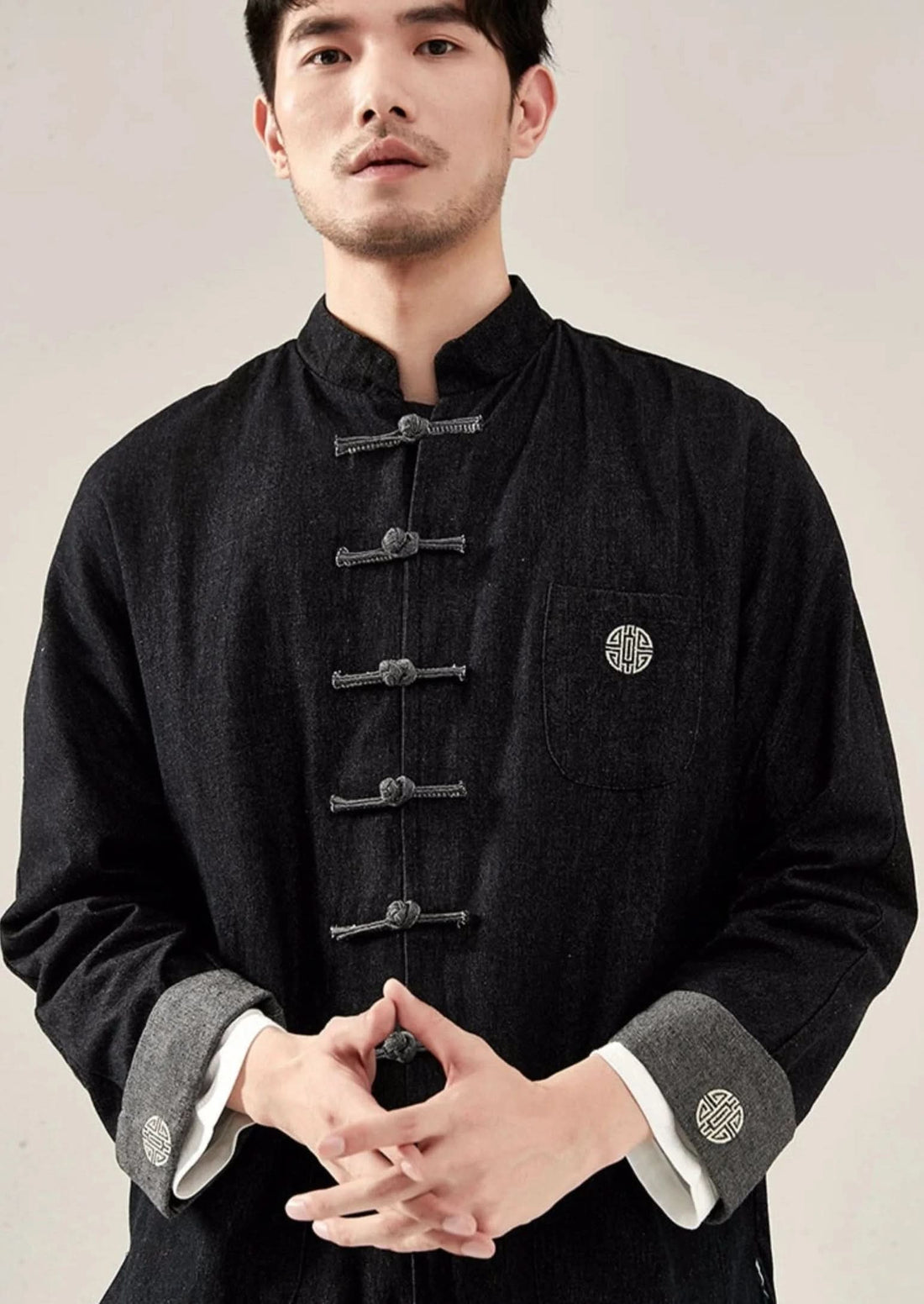 Cheongsam Denim Shirt for men, Chinese style Denim Jacket - hookupcart - Cheongsam Denim Shirt for men, Chinese style Denim Jacket -  - hookupcart - #tag4# - #tag3# - Cheongsam Denim Shirt for men, Chinese style Denim Jacket - hookupcart
