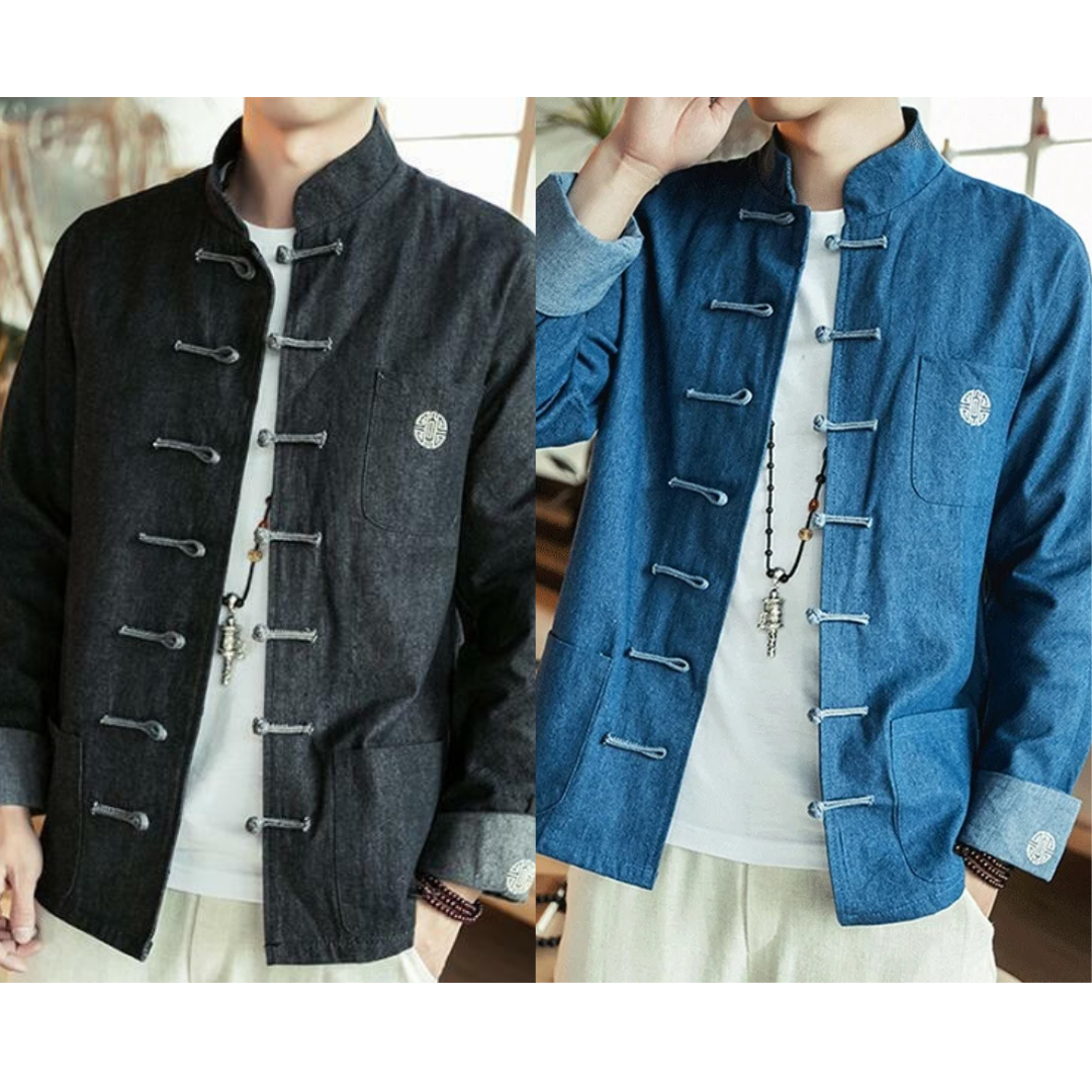 Cheongsam Denim Shirt for men, Chinese style Denim Jacket - hookupcart - Cheongsam Denim Shirt for men, Chinese style Denim Jacket -  -  - #tag4# - #tag3# - Cheongsam Denim Shirt for men, Chinese style Denim Jacket - hookupcart
