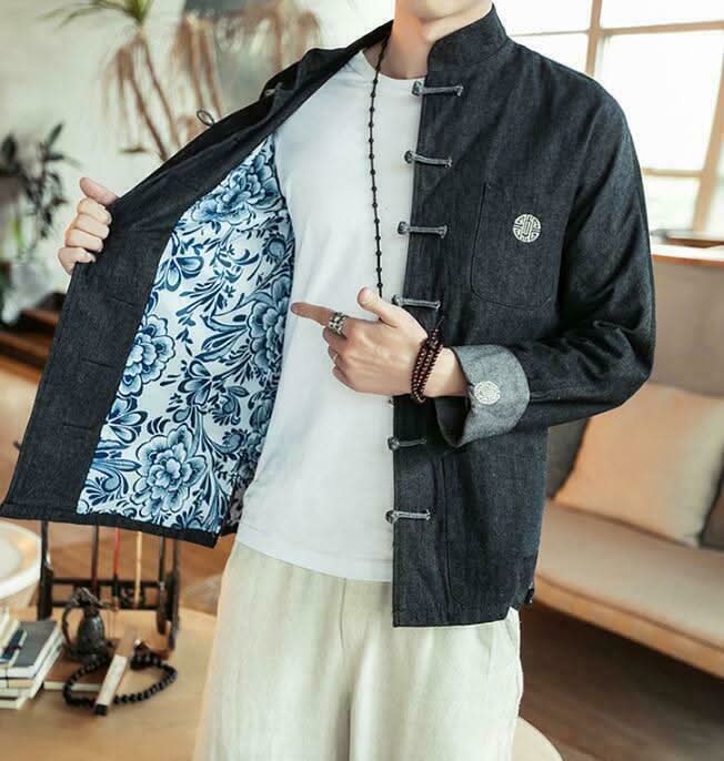 Cheongsam Denim Shirt for men, Chinese style Denim Jacket - hookupcart - Cheongsam Denim Shirt for men, Chinese style Denim Jacket -  -  - #tag4# - #tag3# - Cheongsam Denim Shirt for men, Chinese style Denim Jacket - hookupcart