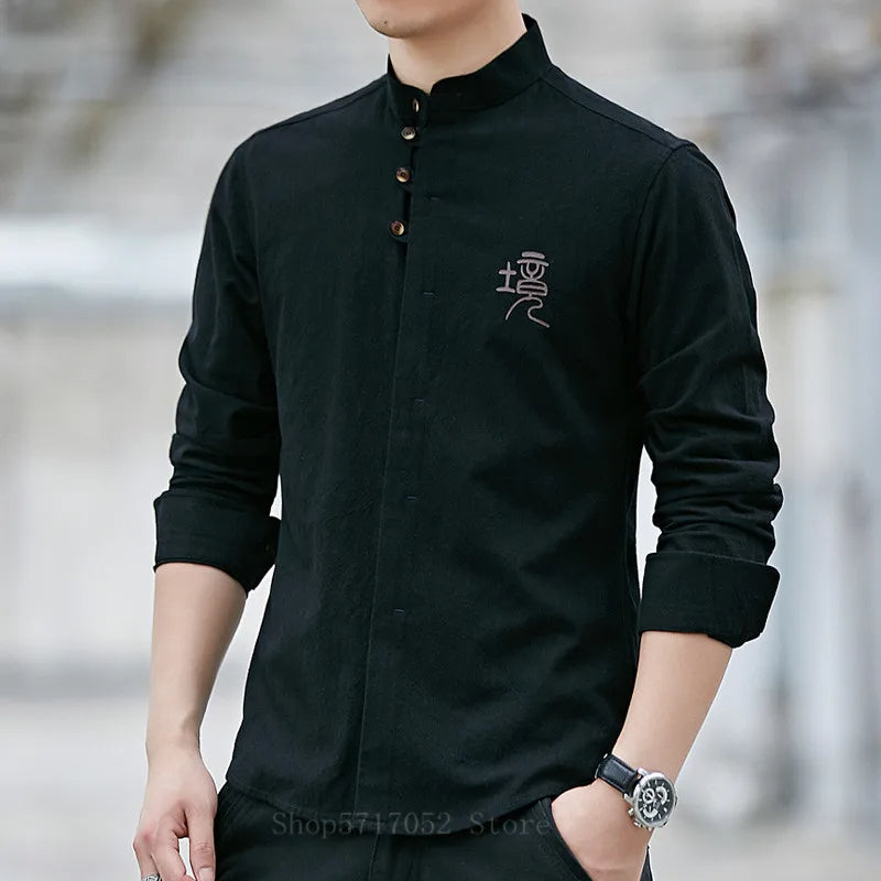 Traditional Chinese Men Retro Casual Shirt